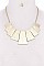 GEOMETRIC  BRUSHED METAL STATEMENT NECKLACE SET JY-ANE6050