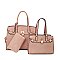 Padlock Accent 3 in 1 Twin Tote-Satchel Value Set