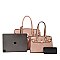 Padlock Accent 3 in 1 Twin Tote-Satchel Value Set