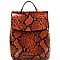 CONVERTIBLE SNAKE PRINT BACKPACK SHOULDER BAG