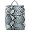 CONVERTIBLE SNAKE PRINT BACKPACK SHOULDER BAG