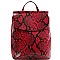 CONVERTIBLE SNAKE PRINT BACKPACK SHOULDER BAG