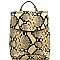 CONVERTIBLE SNAKE PRINT BACKPACK SHOULDER BAG