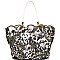 UN0079-LP Multi-colored Antique Paisley Print Laser-cut 2 in 1 Tote