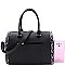3 in 1 Crocodile Snake Print Boston Satchel Clutch Wallet SET