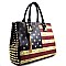 Vintage Rhinestone Tassel Embellished US Flag Bag