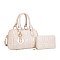 2-in-1 Quilted Heart Design Boston Satchel With Wallet