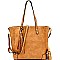 Tassel Accent Whipstitched Tote Wallet SET MH-87733