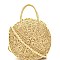 Woven Straw 2-Way Bohemian Round Satchel MH-CTES0007