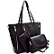 Expandable Zipper Accent 3 in 1 Tote Value SET MH-F0268