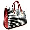 Houndstooth Print Patent Two Tone