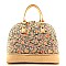 Stone Flower Print Lace Classic Bag