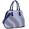 Stripe Print Dome Tote