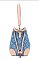 2-in-1 Printed Denim Shoulder Bag w Wallet