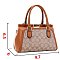 Fashion Oval Pattern Print Handle Satchel