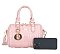 2-in-1 Quilted Heart Design Boston Satchel With Wallet