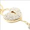 Rhinestone Heart Lock Bag Pendant Keychain