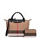 2-in-1 Plaid Luxury Top Handle Satchel Handbag Set