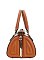 Metal Framed Oval Print Satchel Bag