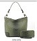 2-in-1 Ostrich Croc Bucket Bag
