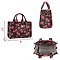 2-IN-1 Monogram Cherry Print Satchel W Wallet Set
