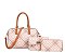 3-in-1 Pliad Design Satchel, Clutch, and Wallet Set