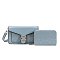 2-in-1 Texture Oval Print Patent Cross-Body / Shoulder Bag & Wallet Set