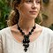 BLACK Acrylic Bead Layered Necklace 