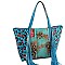 Leopard-Cow-Sunflower Printed Fringed 2-in-1 Shopper