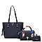 V Accent 3-in-1 Shopper Tote/Satchel Set