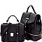 Turn-Lock Satchel 2 in 1 Fashion Backpack SET MH-87805