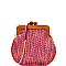 Wooden Knob Frame Woven Fabric Shoulder Bag MH-CTL0023