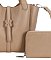 2-In-1 Buckled Triple Compartment Tote / Shoulder Bag with Wallet