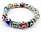 OB03097RDMUL EVIL EYE FASHION STRETCH BRACELET