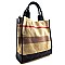 Stripe Print Shopping Tote