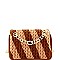 JY0103-LP Two-Tone Asymmetrical Striped Chain Shoulder Bag