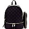 Zipper Accent Quilted Fashion Backpack Wallet SET MH-R8118