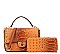 Crocodile Top-Handle Medium Flap Shoulder Bag Wallet Set