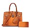 3 IN 1 Crocodile Padlock Accent Satchel Set