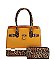 2-in-1 Leopard Compartment Padlock Boxy Satchel