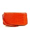 Patent Alligator Print Double Zip-around Wallet