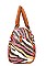 3 in 1 Zebra Print Boston Satchel - Messenger & Wallet Set