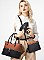 4 In 1 Stylish Two Tone Tote Bag & Clutch Set