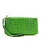 Patent Alligator Print Double Zip-around Wallet