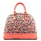 Stone Flower Print Lace Classic Bag