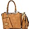 Metal Handle Satchel Hardware Accent 3 in 1 Tote SET MH-XB3038AT