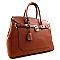 Padlock-Belted Accent Large Satchel For Fall