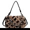 CHIC ANIMAL PRINT FUR CROSS BODY BAG