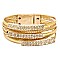 VB0519-LP Rhinestone Wax Cord Layered Bracelet