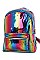 RAINBOW HOLOGRAPHIC TRENDY BACKPACK FM-VBP2026MTX